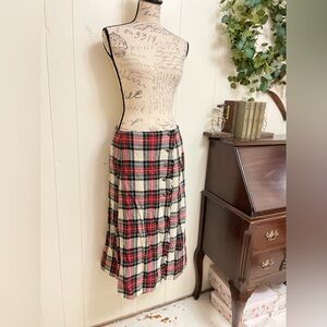 Unique Madison Vintage Red and Black kiltie skirt tartan Christmas skirt